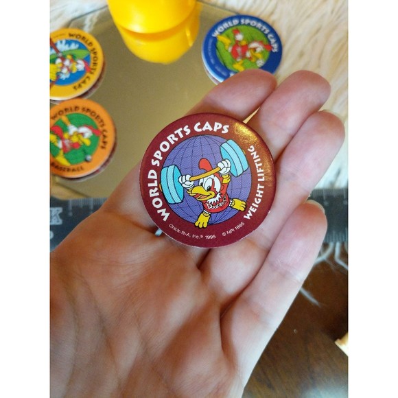 Pogs Chic Filet kids Sport Caps set 1995 with case vintage - Picture 5 of 10